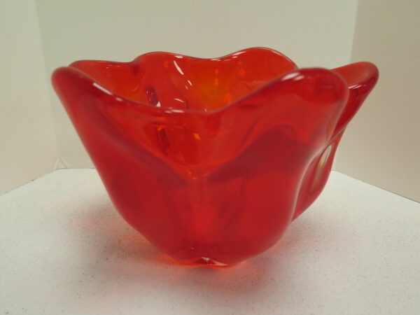 orange glass handkerchief bowl