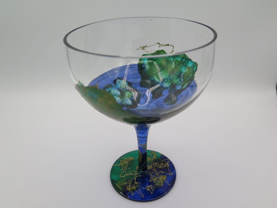 painted wine glass