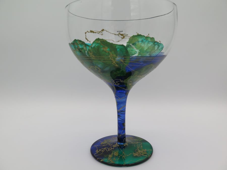 Hand Painted Wine Glass - Image 2