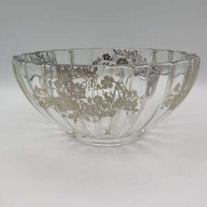 glass bowl with silver overlay